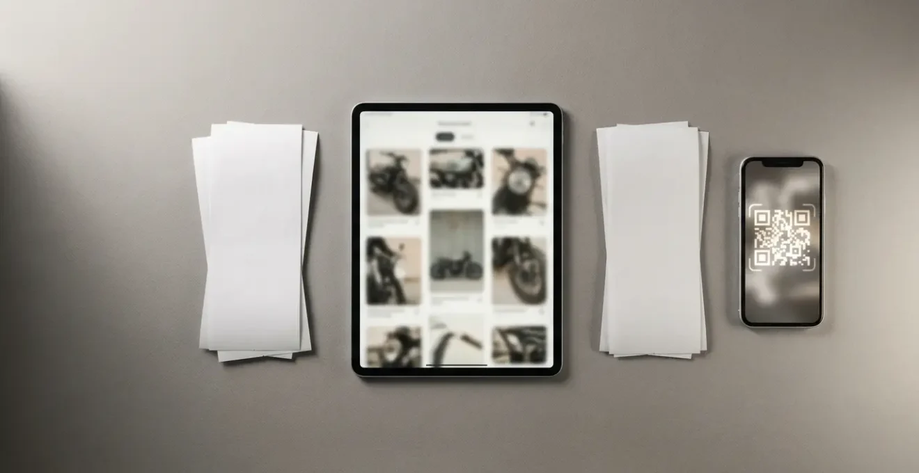 Dossier numérique d'entretien moto avec photos et factures organisées