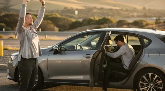 Deux conducteurs se relaient au volant lors d'un voyage sur autoroute