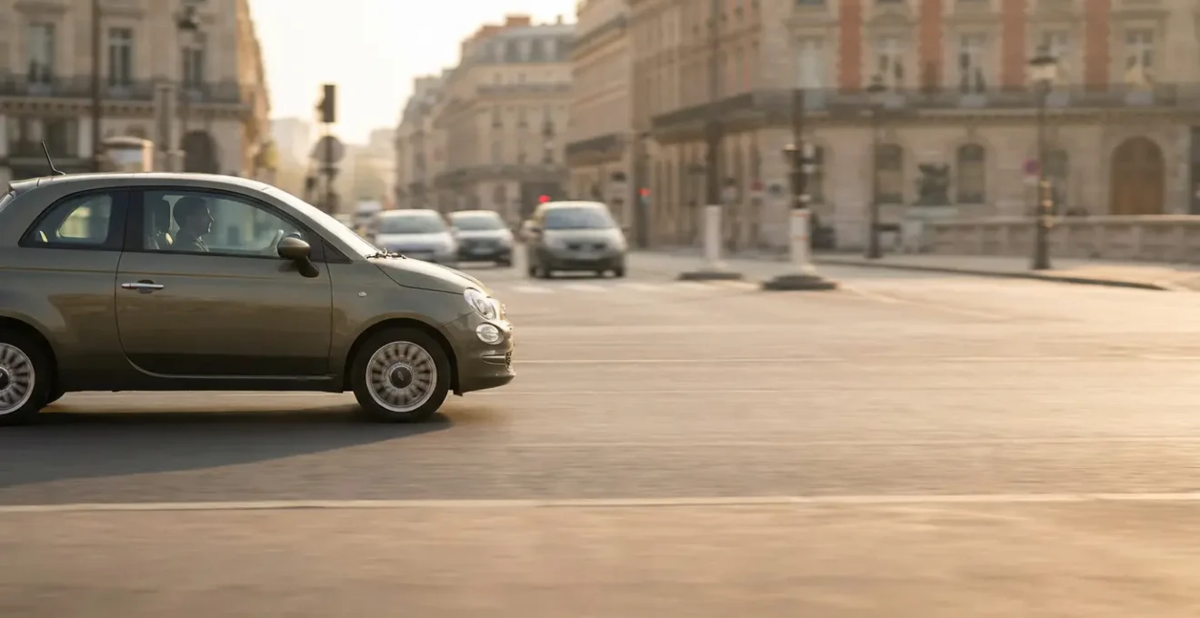 Conducteur anticipant la circulation en ville pour économiser du carburant