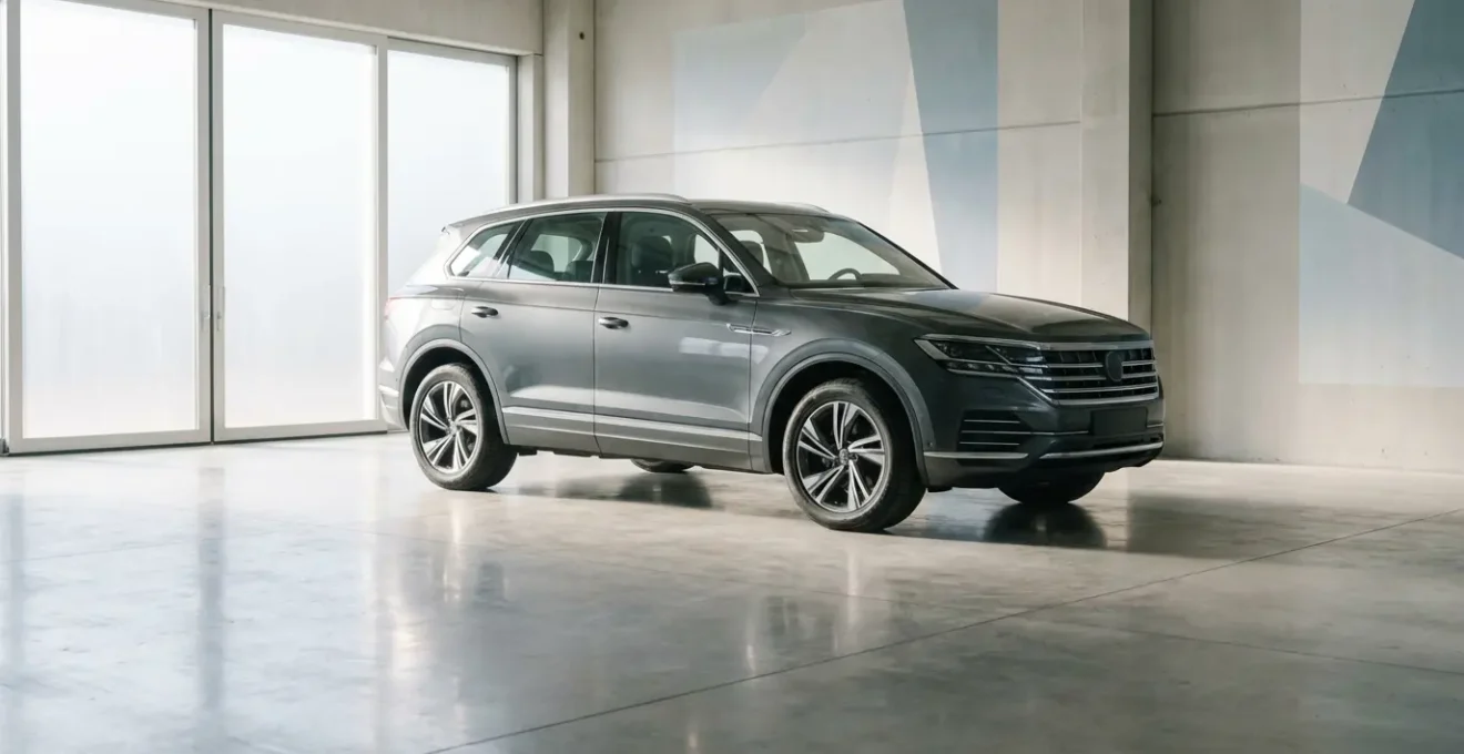 Voiture moderne équipée de capteurs et systèmes de sécurité avancés avec symboles d'économies